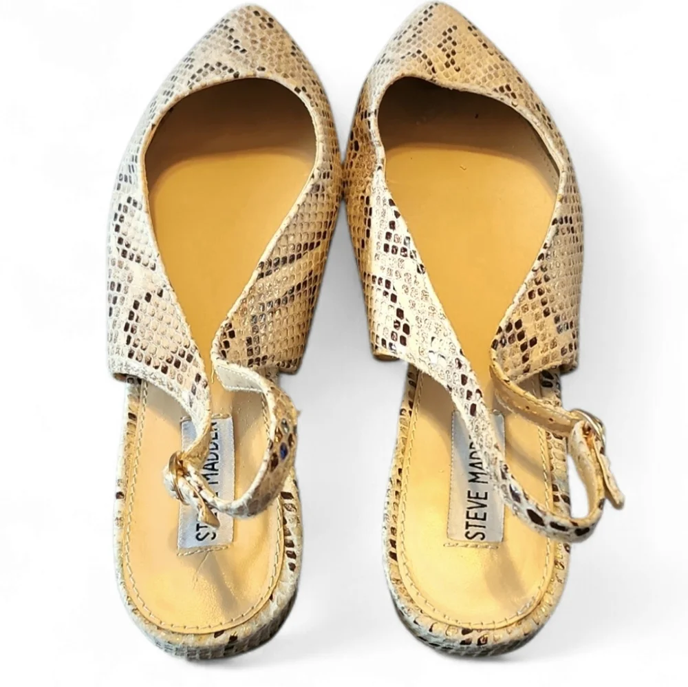 Steve Madden‎ Snake Skin Pattern Slingback Flats Size 8.5